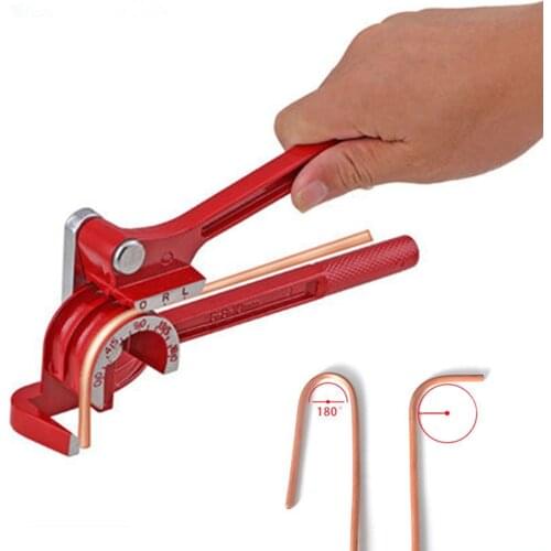 Air Conditioning Pipe Bender Copper 3/8 Inch 3-in-1 6mm/8mm/10mm Red Steel Tool 180 Degree Steel Tool
