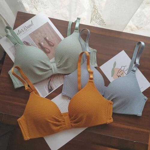 Fashion Lingerie Set Sexy Bra Underwear Women G-String Panties Sets Push UP Lenceria Wire Free Bra and Panty Solid Langerie