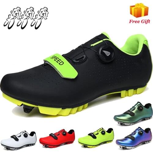 Professional Road Bike Lockable Riding Shoes Mens and Womens Mountain Bike Lockable Booster Shoes Bicycle Flat Shoes