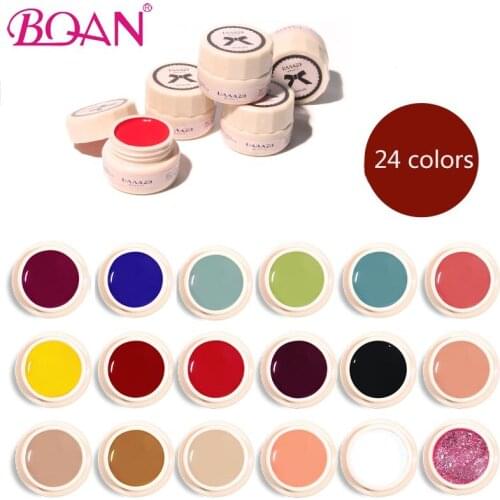 BQAN 24 Color Nail Gel Polish Solid Tank Nail Polish Glue Nail Shop Dedicated DIY Manicure Nail Designs UV LED Nail Polish Glue