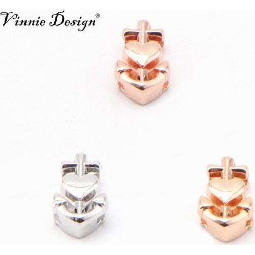 Vinnie Design Jewelry Anchor with Heart slide Charms fit on Keepers Bracelets Sliders Keys for Wrap Bracelet 10pcs/lot