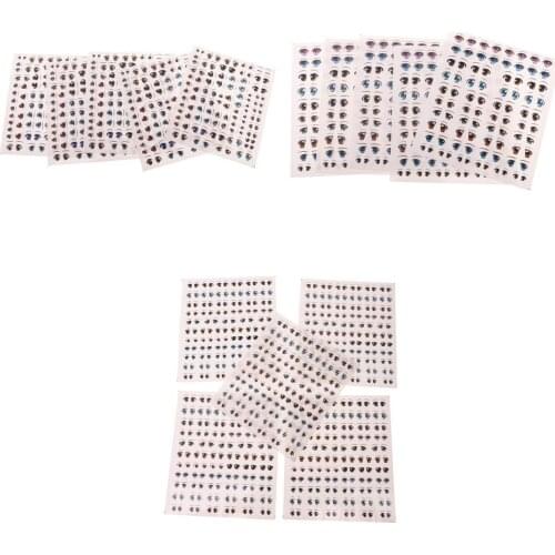 15 Pieces 6 x 5' Water stickers Eyes Water Decals for Doll Clay Craft Making