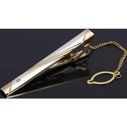 Mens Tie Clip Metal Crystal Formal Dress Shirt Wedding Ceremony Gold Necktie Bar Gentlemen Party Accessories Gifts Tie Clips