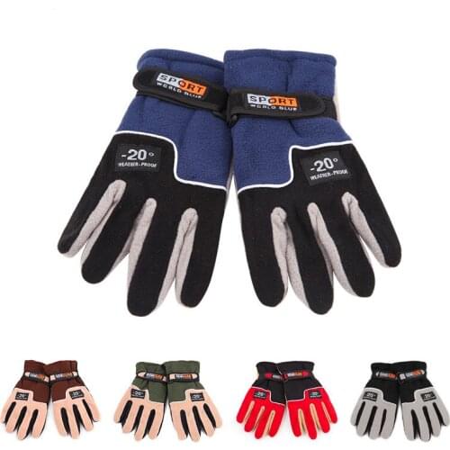 Winter Warm Men Gloves Touch Screen Windproof No-Slip Elastic Gloves Riding Skiing Fluff Skin-friendly Comfortable Thick Gloves