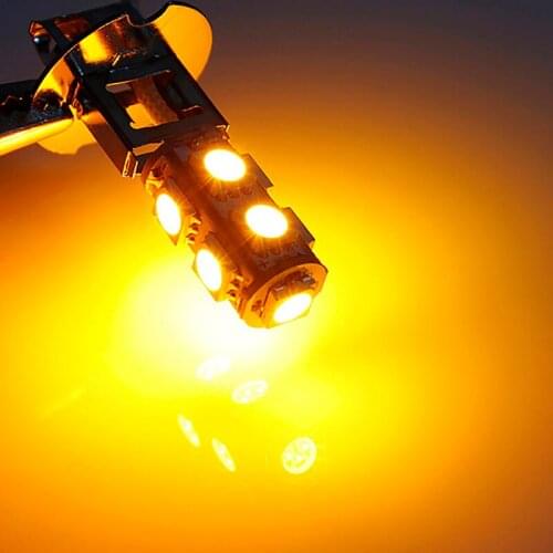 1PC H3 5050 9 LED Cornering lamp Fog Lamp Bulb Pure Yellow DC 12V