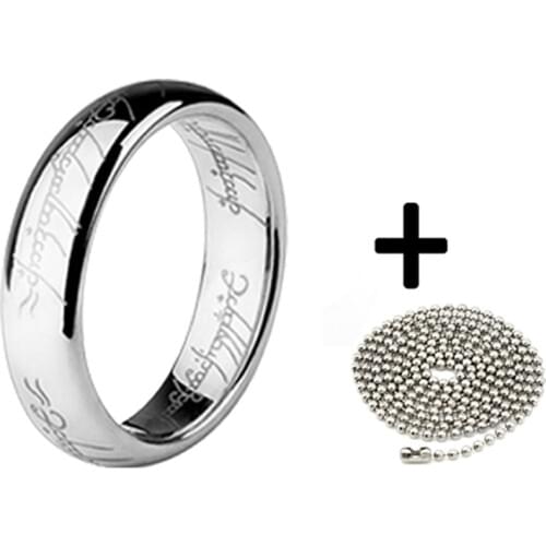 1 pieces/lot) 100% 316l stainless steel Wedding Ring Titanium Ring women men Silver chain Fashion Jewelry Wholesale Retail