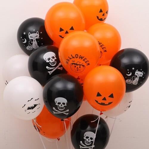 10pcs 12inch black skull latex balloons Halloween series pirate air globos pirates theme birthday party decor supplies kids toys