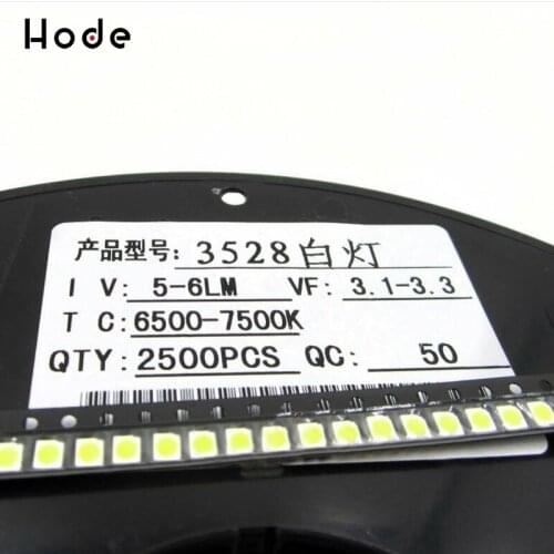 100PCS SMD SMT 3528 White LED Super bright White LED lamp Bulb NEW