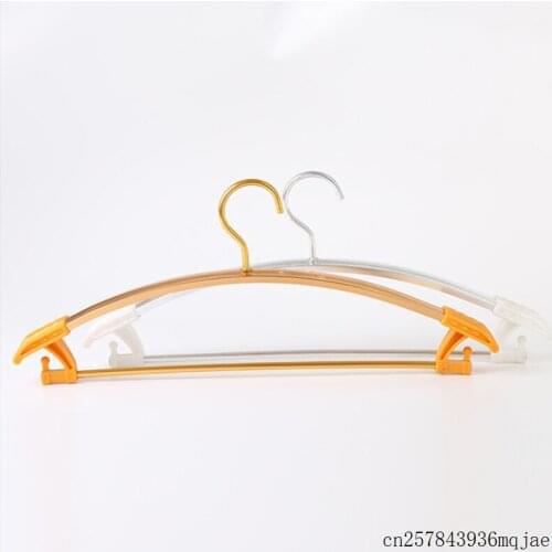 20pcs Strong Thick Cloth Hangers Aluminum Metal Hanger for Clothes Suit with Trouser Bar