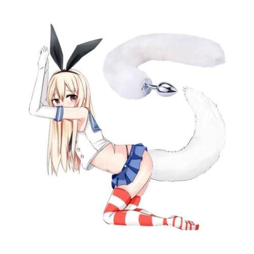 Fantasy Soft Fox Tail Anal Plug With Metal Head Fetish BDSM Flirt Tool Gspot Stimulate Anal Massger Sex Toys For Couple