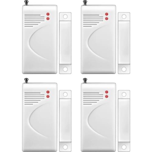 Wireless Sensor Door Window Contact Gap Sensor Detector 433MHz 4pcs Door Magnetic With Antenna for Alarm System