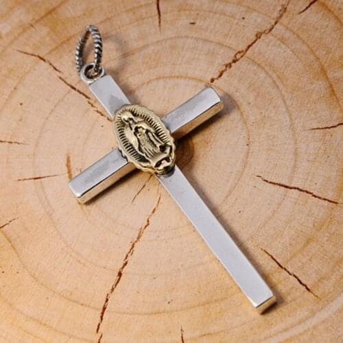 BOCAI New s925 sterling silver jewelry Thai silver Virgin Mary cross couple pendant fashion solid 925 silver man pendant