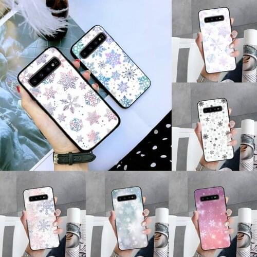 Merry Christmas snowflake pattern Phone Case For Samsung Galaxy S5 S6 S7 S8 S9 S10 S10e S20 edge plus lite