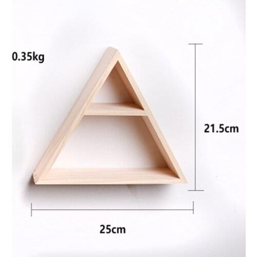 Wooden Triangular Wall Mount Shelf Decorative Rack Home Organizer Stand Decor for Photo Frame C1