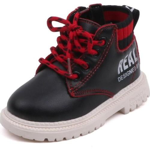 Children Boots Girls Booties Winter Kids Ankle Boots Boys Martin Boots Girls Rubber Boots Zipper Cross-tied Toddlers 21-30