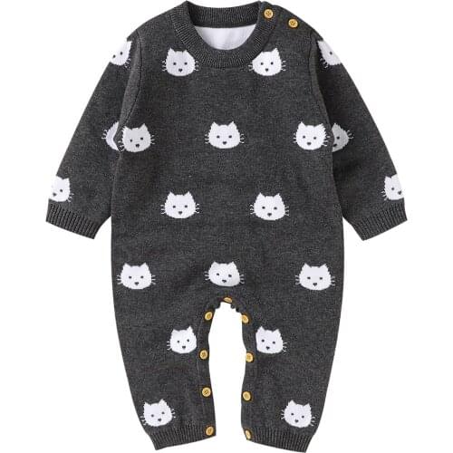 Baby Rompers Long Sleeve Newborn Infant Kids Boys Girls Cotton Jumpsuits Outfits Autumn Casual Outerwear Toddler Knitted Clothes