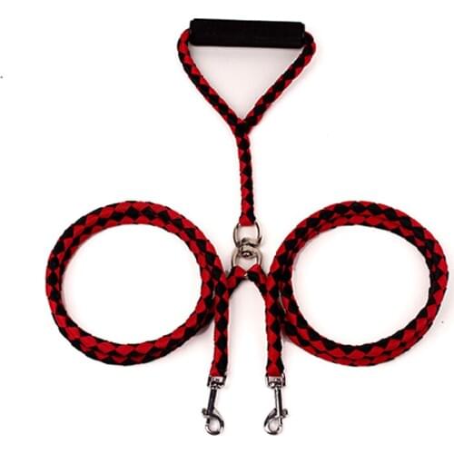 Double Collar For Large Small Dogs Leash 360 Swivel No Tangle Soft Handle Walking Training Leash Two Dogs extending Dog Product