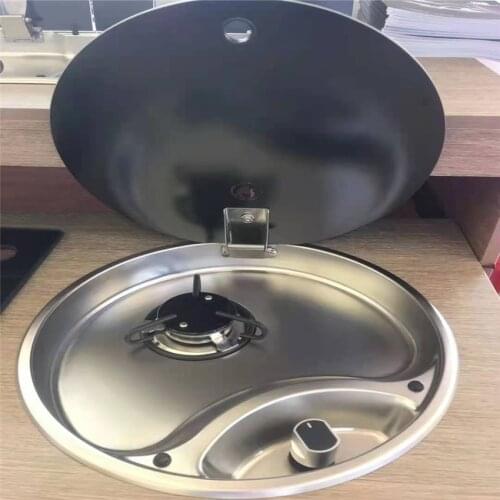 1 Burner Gas Stove Hob With Glass Lid 1*1.8KW 340*340*110mm GR-R01 Boat Caravan RV