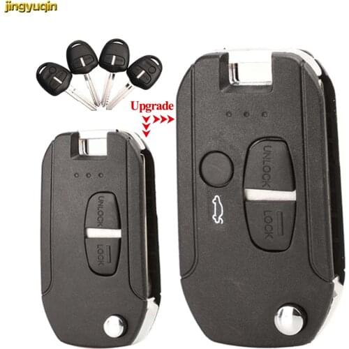 Jingyuqin 2/3 Buttons Flip Remote Car Key Shell Left/Right Blade For Mitsubishi Lancer Evo Colt Outlander Mirage Remote Fob