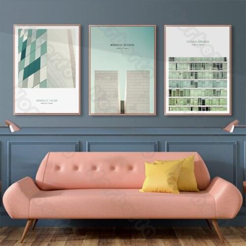 Modern Style Canvas Painting Poster Minimalist Pictures City High Buildings Facade National Congress for Home Rooms Wall Decorat