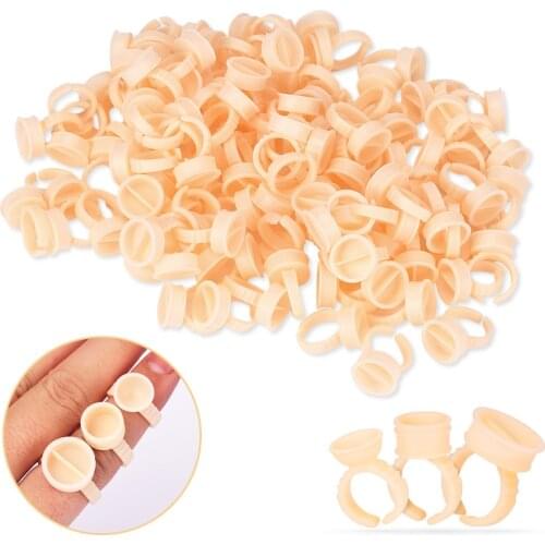 3 Sizes Disposable 100pcs Silicone Ring for Eyebrow Permanent Makeup Tattoo Ink Holder Tattoo Accessory Supply