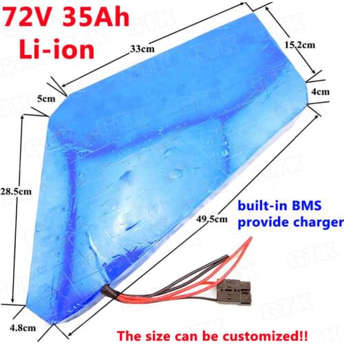 Great Polygon 72v 35Ah 72v 3000w electric bike kit 72v 2000w triangle battery pack 20ah With BMS fo tricycle wheelchair +Charger