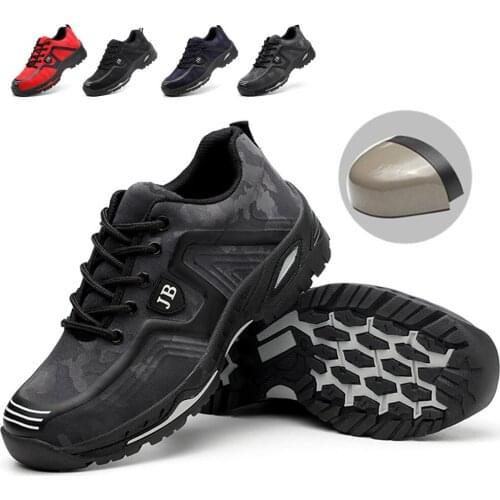 Men Steel Toe Indestructible Shoes Anti-puncture Work Sneakers Breathable Comfortable Sefety Work Boots Light Male Safety Shoes