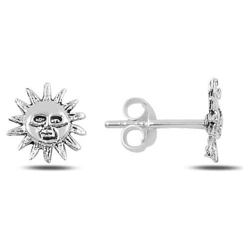 KUTAYDAN Oxidized Sun Earrings 925 Sterling Silver