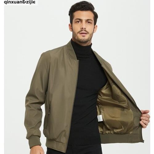 Q&Z New Autumn Winter Mens windbreaker Jackets Men Sports Casual Business Solid Simple Slim Fit Mens Jacket Men Clothing 2021
