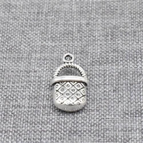 2pcs of 925 Sterling Silver Small Bag Handbag Charms 2-Sided for Women Bracelet Necklace