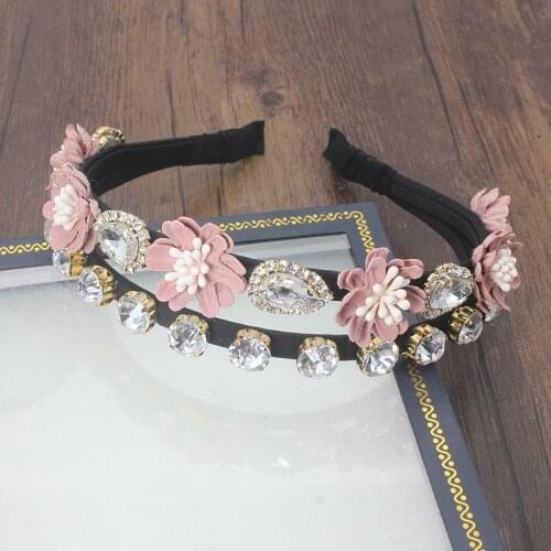 Baroque Rhinestone Double Headband Korean Flower Version Of The Trend Headband Two Layers Full Of Geek Temperament Headband