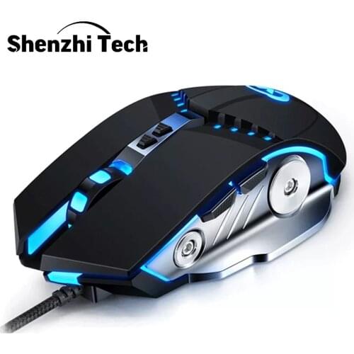 Wired Gaming Mouse Ergonomic Computer Mice with 7 Programmable Buttons Breathing LED Light 3200DPI for PC