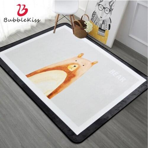 Bubble Kiss Modern Cartoon Animal Pattern Carpets For Living Room Home Decor Non-Slip Kids Play Game Area Rugs Super Soft Mats
