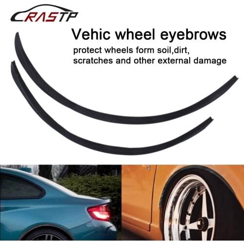 RASTP 2Pcs/set Carbon Fiber Style Fender Flares Universal Arch Wheel Eyebrows Protect Ant-Scratch RS-LKT008