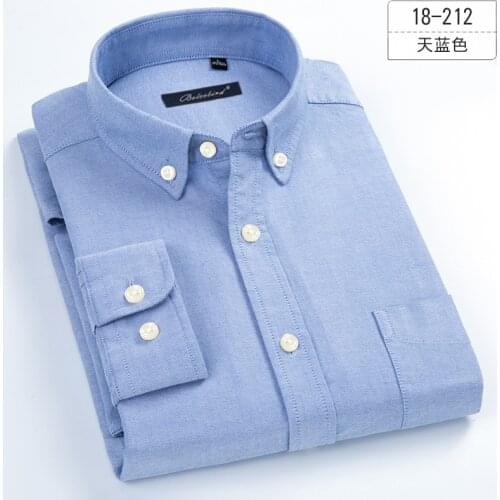 8XL 7XL 100% Cotton Pure Color / Stripe Shirts for Men Oxford Business Casual Mens Shirt Long Sleeve Oversized Button Up Shirt