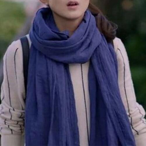 Solid Color Cotton And Linen Female Silk Scarf Long Soft Comfortable Promotion Gift Leisure Beach Scarves Foulard