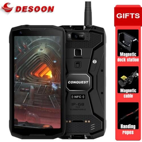 Conquest S12 pro Helio P70Rugged IP68 Waterproof Smartphone 5.99" IPS Display Android 9.0 MTK6771 DMR Walkie Talkie 4g Cellphone