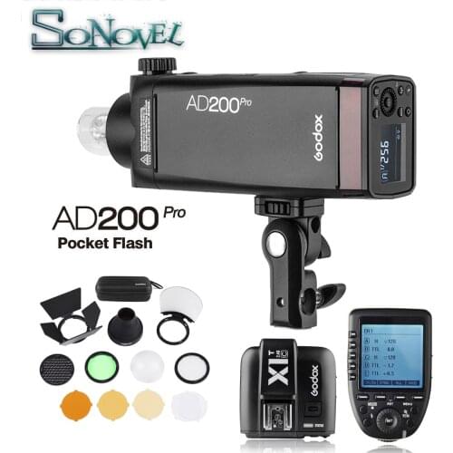 In Stock Godox AD200Pro Outdoor Flash Light 200Ws TTL 2.4G 1/8000 HSS 0.01-1.8s Recycling with 2900mAh Battery