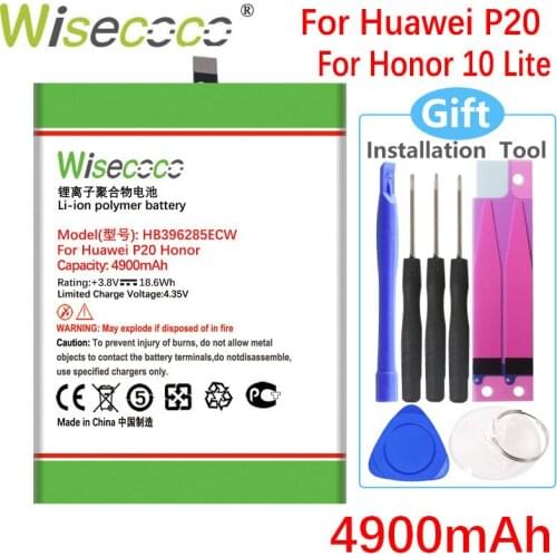 Wisecoco HB396285ECW 4900mAh New Battery For Huawei P20 Honor 10 COL-AL00 COL-AL10 COL-TL00 COL-TL10 COL-L29 Phone