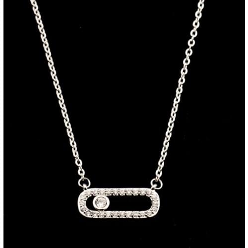 Romantic Crystal Zircon Style Bead Pendant Necklace For Women Dainty Stainless Steel Rose Gold Femme Wedding Jewelry Gifts 2021