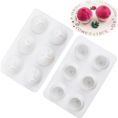 1PC 3D Peach Cake Mold Fruit Silicone Molds Mousse Mould Bakeware Tool