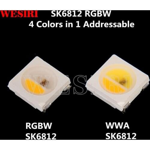 10~1000pcs SK6812 (similar with WS2812B) 4 Color in 1 LED RGBW WWA RGB(nature/warm/white) Pixels LED Chip 5050 SMD DC5V