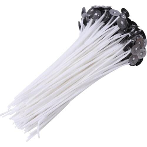 2020 New 100Pcs Natural Candle Wick Low Smoke 6 Inch Pre-Waxed Core For Candle Making DIY