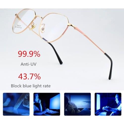 2020 titanium Brand blue light glasses frame women spectacle frames computer blue light blocking glasses men goggle eyeglasses