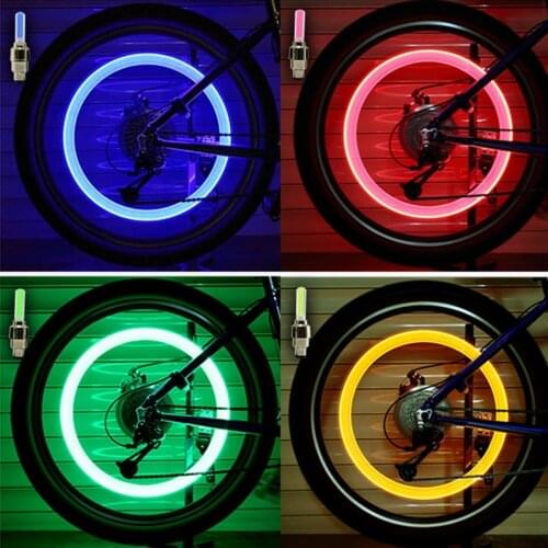 2x Bike Wheels LED Light Motocycle Bike Light Tire Valve Cap Decorative Lantern Flash Spoke Neon Lamp Bicycle Light Car Wheel