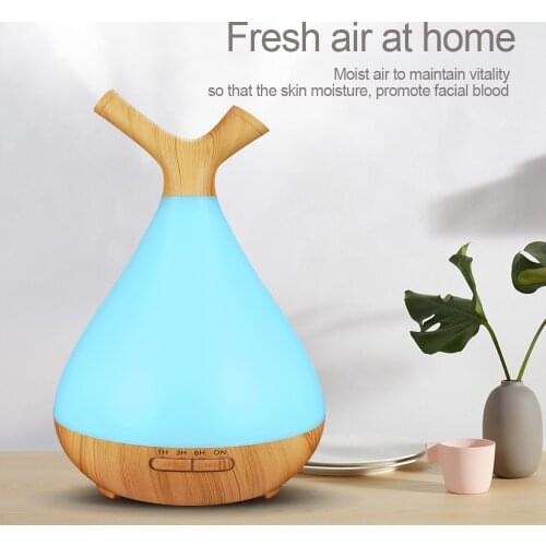 400ml Ultrasonic Air Humidifier Aromatherapy for Home Aroma Essential Oil Diffuser Mist Maker Fogger with 7 Colors Led Light