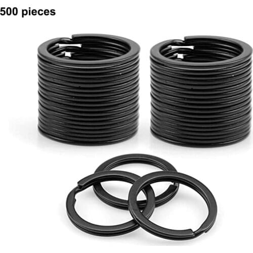 500PC Flat Key Rings Outdoor Paracord Lanyards Accessories Metal Keychain Ring Split Keyrings Flat Ring for Home Car Office Keys