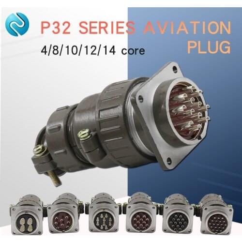 Aviation plug socket round connector P32 series 4.8.10.12.14.19core diameter 32MM