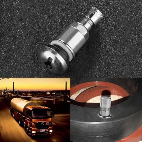 4 Pieces Of Stainless Steel Car Tubeless Tire Valve Valve Stem Cover Hexagon With Dust Cover Inner Tube Valve Auto Parts