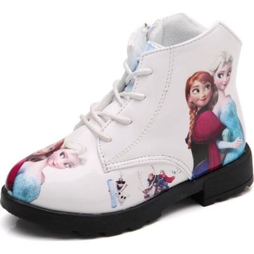 Disney Girl Martin Boots Fashion Frozen Elsa Princess Boots Girl Boots Waterproof Childrens Snow Boots Cartoon Girls Shoe
